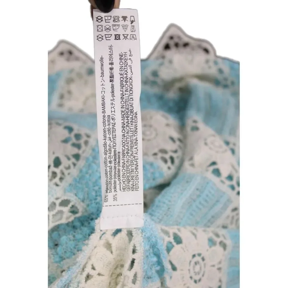 Zara Womens Maxi Dress Blue V-Neck Long Sleeve Argyle Cotton Size S
